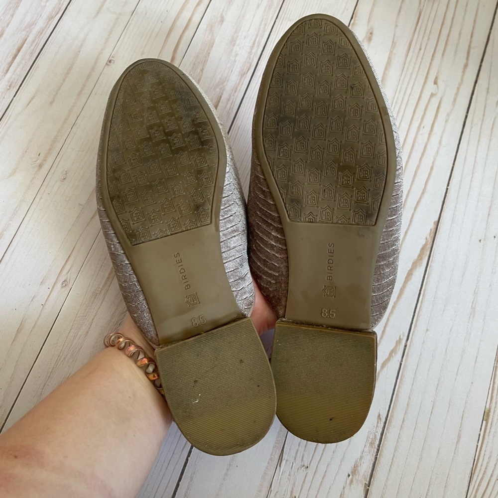 Birdies The Phoebe Python Embossed Velvet Mules Slip On Dawn Women's Size 8.5 - Picture 5 of 7